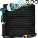 Garden Hose 50ft - Water Hose 50ft with 10 Function Hose Nozzle, Lightweight, Kink Free, Flexible Non-Expandable Fabric Garden Hose for Outdoor, Garden, Watering, Car Wash, Yard, Lawn and RV