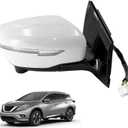 13 Pins Right Passenger Side Door Mirror Fit for Nissan Murano 2.5L 3.5L 2016-2021 Replaces# 96301-5AA4C NI1321288 with Camera Power Heated Signal Light Power Folding