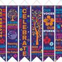 Hahafelt 6 Pcs Asian American and Pacific Islander Heritage Month Decorations Banner 61 Inch AAPI Heritage Month Bulletin Board Banner AAPI Porch Door Hanging Decor for Wall Classroom Office Party