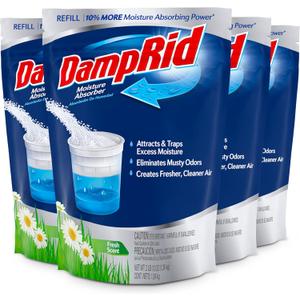 DampRid Refill Bag, 3-Pack - Fresh Scent Moisture Absorbers for Rooms with Excess Humidity, Long-Lasting, Eliminates Musty Odors and Creates Fresher Air, 4/2 lb. 12 oz (1.24 kg)
