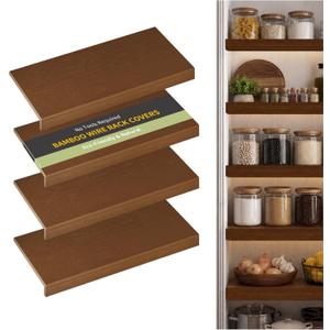 Wire Shelf Covers,34" W x 16" D,4pcs,Walnut