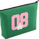 Sorority Paraphernalia Cosmetic Bag Since 1908 Gift Pink And Green Sorority Makeup Bag Black Greek Sorority Gift For Sister (1908Makeup)