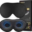 MABAO 2 Packs Weighted Sleep Mask - 100% Blackout Eye Mask for Sleeping for Women Men, 3D Contoured for Lash Extension, Zero Eye Pressure Memory Foam Cover, Soft Gentle Pressure Blindfold for Travel