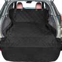 F-color SUV Cargo Liner for Dogs, Upgraded Extra Large Water Resistant Pet Cargo Cover Dog Seat Cover Mat for SUVs with with Bumper Flap for Full-Size SUVs Vans, Black, 70*38"