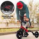 YGJT 3 in 1 Tricycle for Toddlers Age 2-5 Years Old, Folding Kids Balance Bike with Adjustable Seat and Removable Pedal, Toddler Bike Ride-on Toys for Infant, Gifts for Baby Boys Girls Birthday(Red), Large