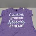 Cousins By Blood Sisters At Heart For Best Cousins T-Shirt, Purple, Size M