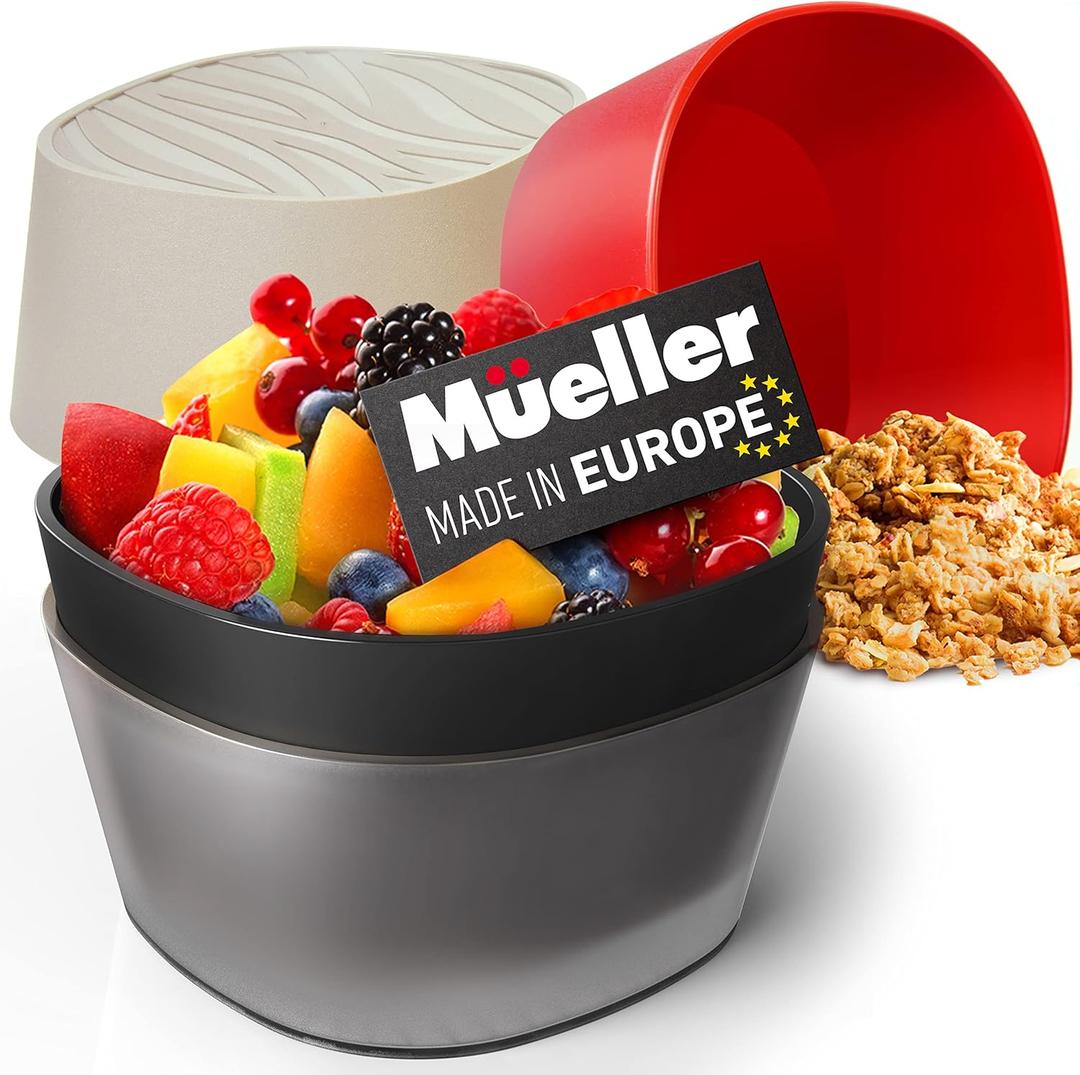 Mueller Snack Bowls, Salad and Rice Bowls Set of 4, European Made, Cereal Bowl for Kids, Shatter-Proof, Non-Toxic, Dishwasher Safe, Halloween Party Bowl, 1QT Colorful 4 Pack