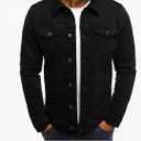 LONGBIDA Men's Casual Classic Denim Jacket Slim Fit Fashion Jean Coat, L