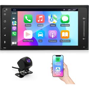 Android 14 Car Stereo Radio for Toyota 4Runner 2002-2009, for Tundra 2003-2006, for Sequoia 2003-2007, 4+64G 7'' Touch Screen Radio with Wireless CarPlay/Andriod Auto/Bluetooth/WiFi/Backup Camera/GPS