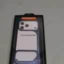 OATSBASF 9 Case for iPhone 17 Pro Max Bumper Case Metal, Aluminum Frame Slim Fit No Back Design, Compatible with MagSafe, Shockproof Protection, Minimalist Frameless Phone Case, Blue (Blue-Camera stand)