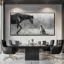 Animal Canvas Wall Art Vintage Print Pictures Farmhouse Wall Decor 29"x58" Bedroom Artwork for Over Bed Office Decorations