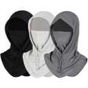 YRANXQUN Ski Mask for Men Women, Balaclava Full Face Head Neck Gaiter Cover, Summer UV Protection Cooling Outdoor (Black Light Gray, One size) 4 PCS