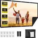 Projector Screen, Outdoor Projector Screen, Washable & Foldable - Ideal for Indoor/Outdoor Home Theater, Camping, Office, 16:9 Aspect Ratio, 4K HD, Projector for Movies On Wall