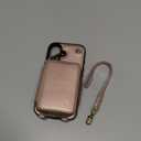 Bocasal Crossbody Wallet Case for iPhone 16, RFID Blocking Leather Purse Case with Card Holder, Protective Handbag Flip Cover with Zipper Wrist Strap Lanyard for Women 5G 6.1 Inch (Rose Gold)