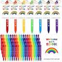 84 Sets Welcome Back to School Gifts Bulk Ballpoint Pens Greeting Cards Set with Rope First Day of School Gift Supplies for Students Teachers Classroom Favors Party Prizes Teacher Appreciation Gifts