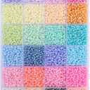 12500pcs John Bead Assorted Glass Seed Beads 8/0, 24 Rainbow Vibrant Pastels Colors Round Bead for DIY Crafts Jewelry Making Bead Box