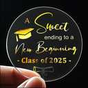 100 x Graduation Party Favor Stickers Sweet Ending To a New Beginning Congrats Grad Gold Foil Party Favor Class of 2025 Gold Foil Thank You Label