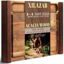 Acacia Wood Cutting Board 17x12 Inch – Large Charcuterie Board with Juice Groove and Deep Recessed Well, Wooden Serving Tray with Side Handles