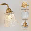 YUNICE 3 Light Bathroom Vanity Light Fixtures Brushed Gold Wall Sconce with White Glass Shade E26 Base Vintage Mirror Lights for Bathroom, Bedroom Antique Brass Wall Lamp