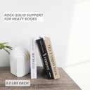 Heavy Book Ends Set of 2, Concrete Bookends for Shelves and Bookshelf Decor, Stylish and Durable Decor, Minimalist Book Ends for Shelves, Perfect for Home and Office (Arch 3)
