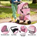 DUMOS 3 Wheels Pet Stroller for Small Dogs and Cats, Foldable