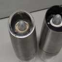 Electric Salt and Pepper Grinder set of 2, Automatic Salt and Pepper Mill Grinder, Adjustable Roughness, Battery Powered with Blue LED Light, Stainless Steel with One Hand Operation (Sliver)