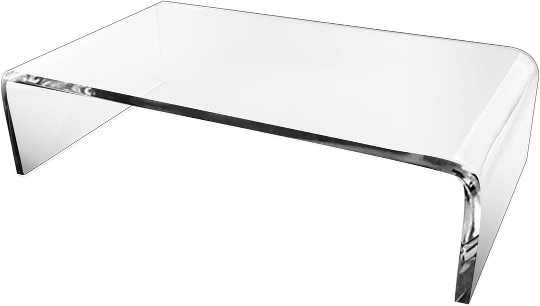 Transparent Acrylic Monitor Stand Riser - Ergonomic Desk Setup, Minimalist and Durable Design, Monitor Stand for Desk to Elevate and Organize Computer Monitor or Laptop(L 19.6 inch)