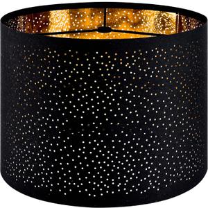 GO&SO Black Lamp Shades For Table Lamps, 13" Top x 13" Bottom x 10" High(Spider), Medium Drum Lampshade Industrial Laser Round Point Design, Replacement Living Room Desk Lamp Shade, Assembly Required