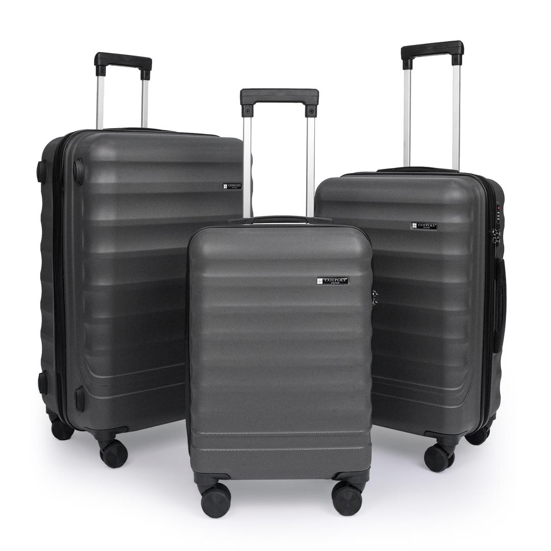 Cotpoly Home BABIL 3 Piece Luggage Set, ABS Hardside Suitcase Set with Spinner Wheels, TSA Lock, Lightweight Triplet Travel Luggage, 20/24/28 Inch Carry On and Checked Bags (Red)