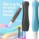 Paperlike's Pencil Grips for Apple Pencil 1st & 2nd Generation, USB-C & Pro - Set of 2 - Ergonomic precision (Charcoal & Paperlike Blue)