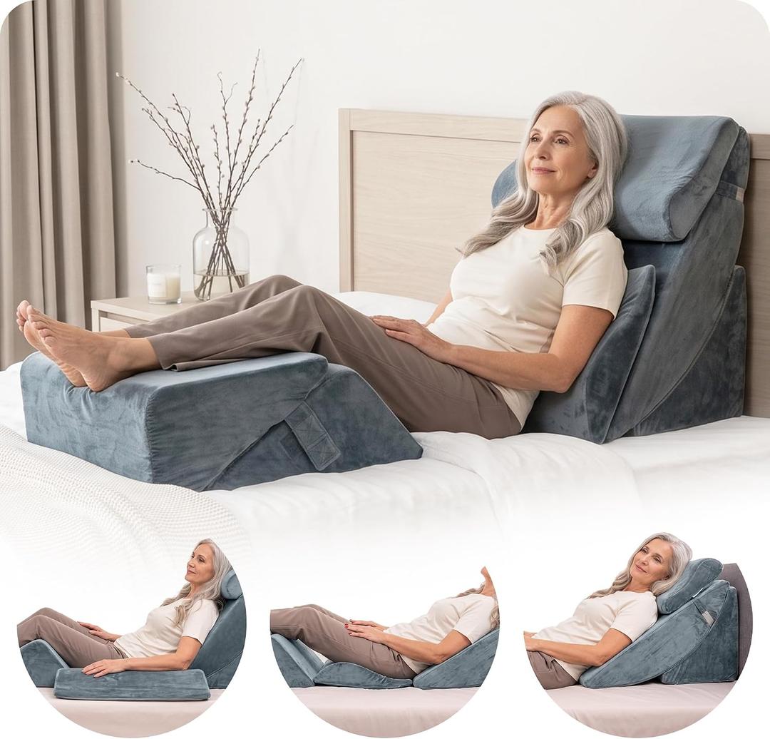 Lunix LX13 Bed Wedge Pillow Post Surgery Set, Adjustable Angle, Shoulder