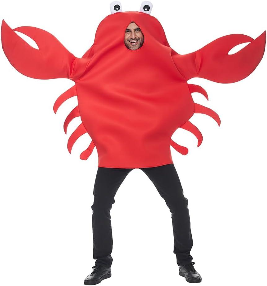 FantastCostumes Adult Red Crab Costume Animal Costume One Piece Halloween Carnival Party Sea Creature Cosplay Set