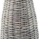 AuldHome Design Wall Hanging Pocket Basket; Woven Wicker Rustic Farmhouse Gray Washed Long Basket; 17 x 9 x 5 Inches