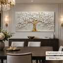 HANGYUEACE Large Tree of Life Canvas Wall Art, 48"L x 24"W