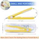 2 x Potato Chips Bag Sealer Clip Kitchen Gadgets, Food Sealer Reusable Heat Sealer for Snacks Storage Portable Sealing Machine works with Plastic Bag, Candy Bag, Cookie Bag, Foil Bag, Color Street Nail (Yellow)