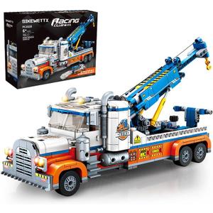 Tow Truck Building Kit 781 PCS, Crane Semi and Trailer Car Transporter, Construction Vehicles Building Blocks Set, Rescue Cars Compatible with Lego Truck, Gift for Boys Age 6-12 8-14 & Girls
