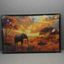 Extra Large Wall Art for Living Room Framed, Africa Elephant Landscape Oversized Wall Decor Pictures, Nature Scenery Canvas Print Painting, Framed Artwork Bedroom Office Home Decor 24"x36"