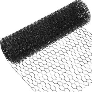 SATINIOR 2 Sheets Chicken Wire Net for Craft Work, Galvanized Hexagonal Wire Mesh (Black,13.7 x 80 Inches)