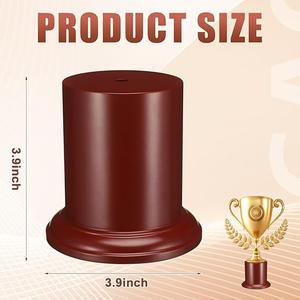 Chunful 1 Pack 3.94 x 3.94 Cherry Wood Base Trophy Base DIY Round Stand Blank for Trophies Awards Trophies Figurines Cups Display Stand Riser