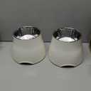 Fluffydream Elevated Dog Bowls, Prevention of Vertebrae Disease, Non-Slip With Stainless Steel Bowl, High Capacity Food Bowls (SnowWhite, M (540ML / 2 Cups))