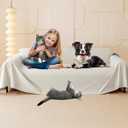 Cat Scratch Furniture Protector - Anti-Slip, Waterproof Sofa Cover to Keep Cats Off, Pet-Friendly Couch Protectors for 3 Cushion Couch, Beige Anti-Scratch Couch Cover for Pets and Kids 150"X71"