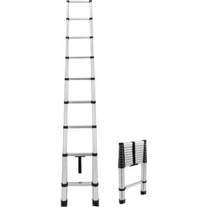 RecPro RV Aluminum Telescoping Ladder | Collapsible Extension Ladder (12.5 FT) Silver