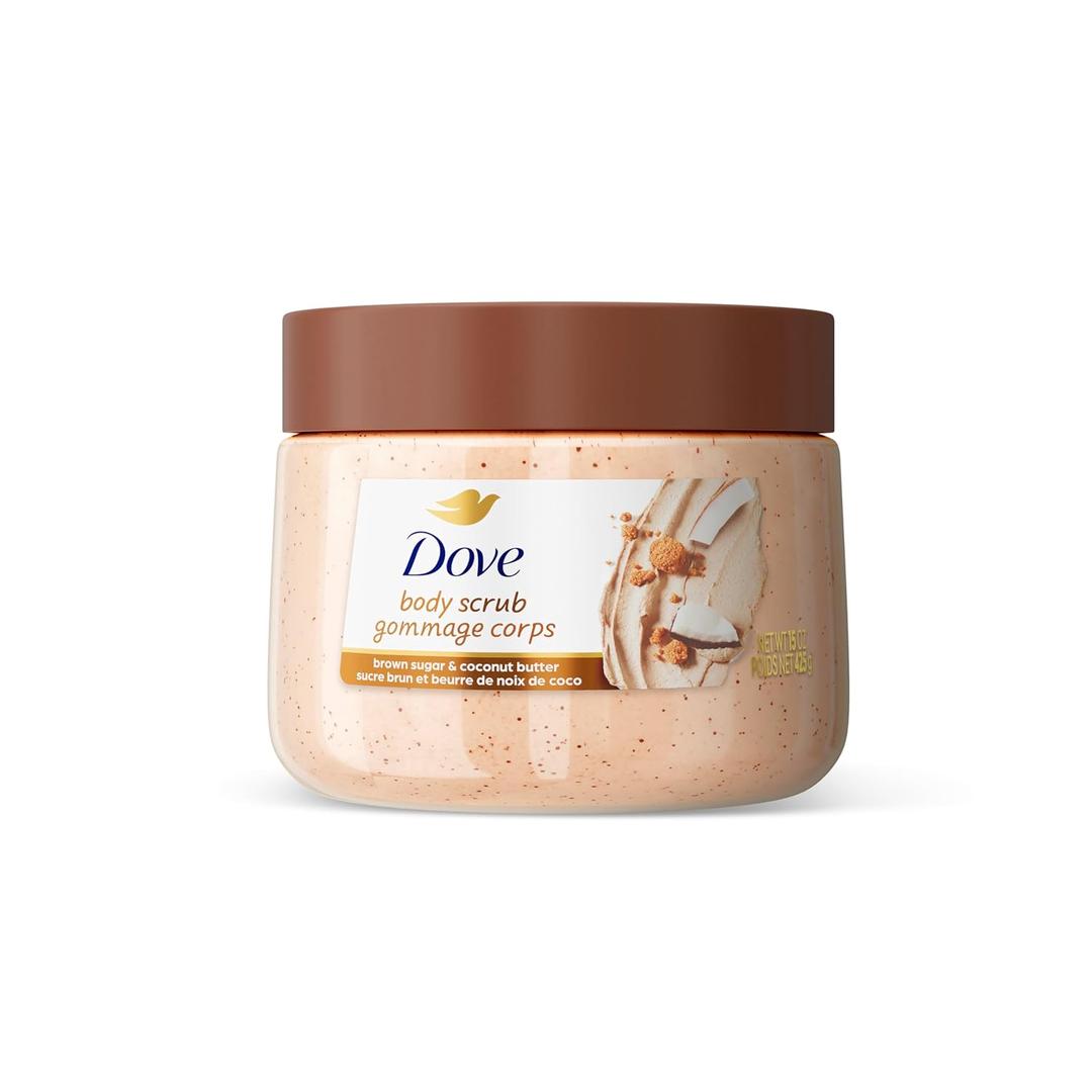 2 x Dove Brown Sugar and Coconut Butter Body Scrub Exfoliates and Deeply Nourishes for Smooth, Radiant Skin 15 oz