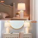 20.5" Modern White Ceramic Table Lamp Set of 2 for Bedroom Living Room Desk Lamp Small Bedside Lamps with Nightlight for Study Room Office Dorm Nightstand Lamp Side Table Lamp-LED Bulbs Include