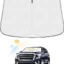 Canvcle Windshield Sun Shade for Chevrolet/Chevy Suburban/GMC Yukon XL 2021-2026 Thicken 6-Layer Foldable Front Window Sunshade Sun Visor Protector Block UV Rays Keep Vehicle Cool