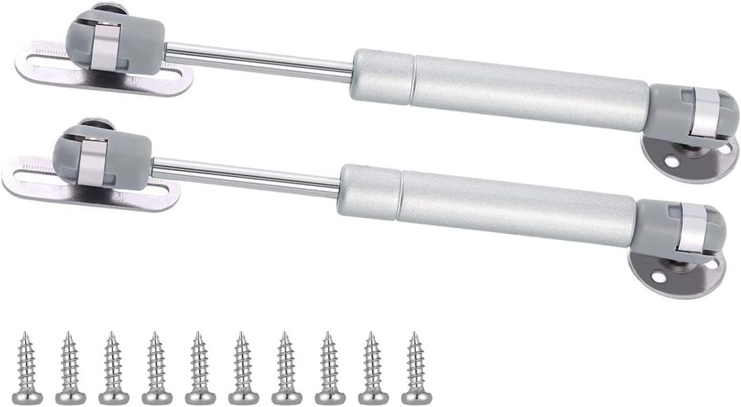 150N/33.8 lb 6 inch Long Gas Support Cabinet Hinge Safety Lift Support, Gas Shock, Soft Open and Lower Cover Support and BufferTelescopic Cabinet Door Rubber Head Gas Spring Support (2 Pack)