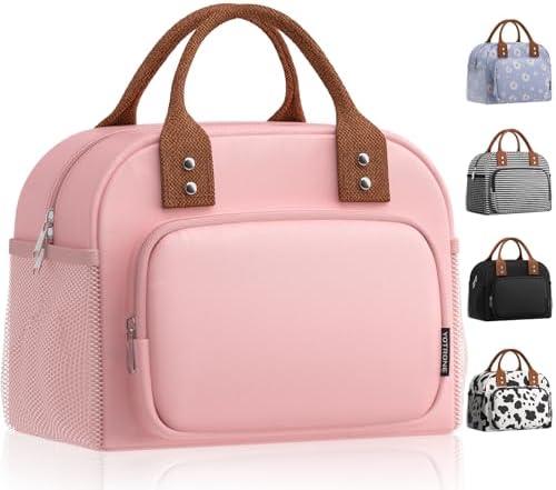 Yotrone Lunch Bag for Women, Insulated Lunch Box for Women Men Work Adult, Cute Lunch Tote Large Capacity Reusable Cooler Containers for Picnic Travel Office or Beach (Pink)