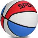 KUYOTQ Kids Youth Adult Basketball Premium Rubber or Faux Leather Basketball Indoor Outdoor Basketball for Boys Girls Womens Mens Basketball Gifts (Deflated) (Red-White-Blue Premium Rubber), Size 5 Kids & Youth - 27.5" Ages 4-10