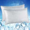 LUXEAR 2 Pack Cooling Pillow Cases for Hot Sleepers Queen Size, Arc-Chill Q-Max > 0.5, Hair & Skin Friendly, Double-Sided, Machine Washable, Hidden Zipper, Gifts for Women & Men, Gray