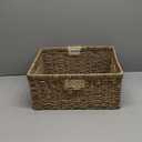 StorageWorks Extra Large Wicker Baskets for Organizing, Seagrass Storage Basket with Built-in Handles, 1 Pack